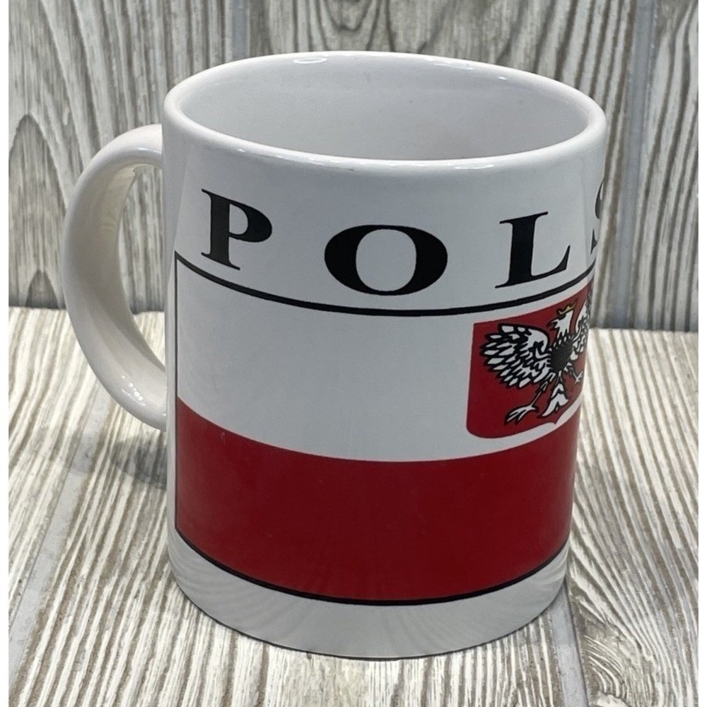 Le Pays International Polska Poland Flag White Eagle Ceramic Coffee Mug Souvenir